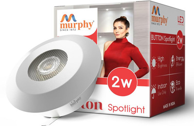 MURPHY LED 2W BUTTON Spot light (Cool White , Pack of 1) Recessed Ceiling Light Ceiling Lamp(White)