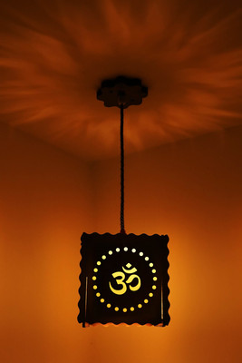 Jackcleen Om Ceiling Lamp - Handcrafted Wooden Pendant Light with Warm Glow for Home Decor Pendant Lamp Ceiling Lamp(Brown)