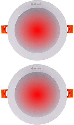 Hybrix LED 3W Mini JOY Extra Bright Ceiling Concealed Light, Down Light, RED Light, 2 Recessed Ceiling Lamp(White)
