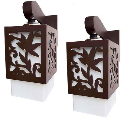 Areezo Wooden Square Shape Leaf Design Wall Lamp Scone Uplighter Fixture Ceiling Hanging Pendant for Home ,Bedroom ,Living Room,Kitchen ,Hall ,Decoration ( Bulb not Included ) (Wood & PVC Unbreakable Glass ) Pendant Lamp Ceiling Lamp(Brown)