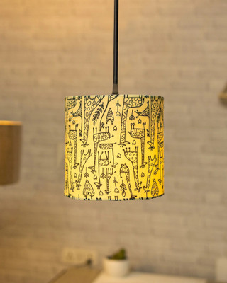Homesake Savanna Hanging Drum Lamp Shade, Decorative Light Lamp for Living Room Pendant Lamp Ceiling Lamp(Yellow)