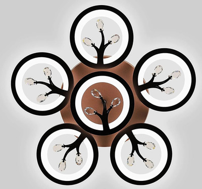 Aurora 6 Ring Round Chandelier Brown Chandelier Ceiling Lamp(Brown)
