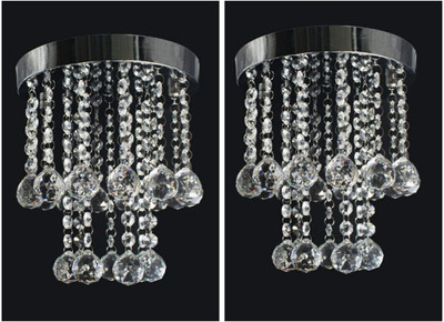 Crysta World chandelier home décor SET OF 2 Chandelier Ceiling Lamp(White)