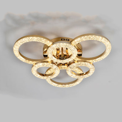 PR Prashant CHANDELIER CEILING LAMP LED + REMOTE CONTROL 15W Chandelier Ceiling Lamp(White, Gold)