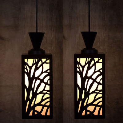 shyam enterprises UNNATI Handcrafted Wooden Hanging Lamp with Timeless Design for Ambient Lighting Ceiling Light Ceiling Lamp(Brown)