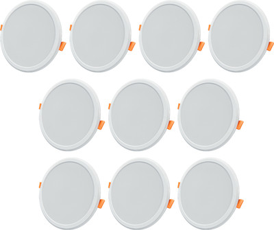 ASTER LITE 15-Watt Slim Round LED Panel/Ceiling Light (Cool White, Pack of 10) Recessed Ceiling Light Ceiling Lamp(White)