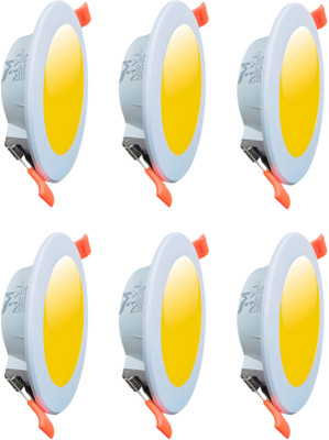 MVL 10W Maxa Bright Round LED Conceal Down Light (Warm White - Yellow) Pack of 6 Ceiling Light Ceiling Lamp(Yellow)