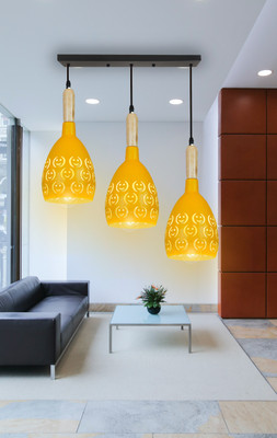 KINIS KIN-YELLOW SMILY LINEAR THAALI Cluster Pendant Light/ Cluster Ceiling Light Chandelier Ceiling Lamp(Yellow)