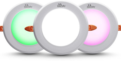 MURPHY 7W Comet 3-in-1 Round LED Conceal Panel Light (Cool White/Green/Pink) –Pack of 2 Ceiling Light Ceiling Lamp(Multicolor)