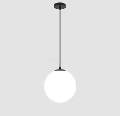 Areezo Doom Shaped Milky Globe pendant for decoration(Bulb not included) Pendant Lamp Ceiling Lamp(Black, White)