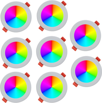 MNLight 9 watt down Light 3-1 Mini Indora Light pack of 8 ( multi color) Ceiling Light Ceiling Lamp(Multicolor)