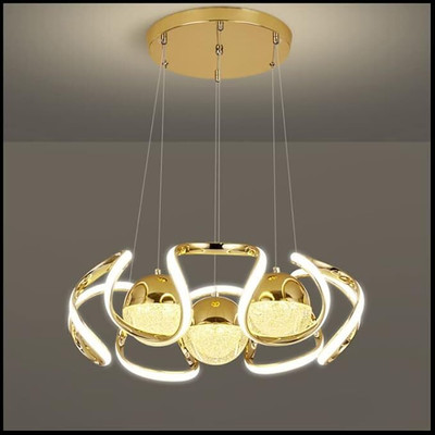 Shri Mahal Antiques 148 Watt Larissa French Gold Chandelier for Living Room Modern, Hall Chandelier Ceiling Lamp(Gold, White)