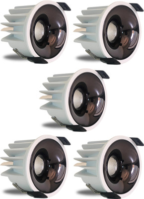 D'Mak D'Mak 12W LED Creta COB Spot Light White Body Shining Black Reflector WW 5 Ceiling Light Ceiling Lamp(Yellow)