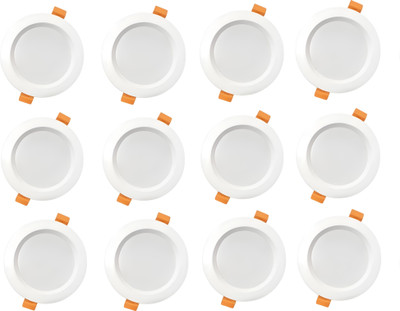 MNLight 10 W Basic Round Plug & Play LED Bulb(White, Pack of 12)