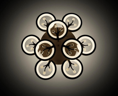 Aurora 9 Ring Round Chandelier Brown Chandelier Ceiling Lamp(Brown)
