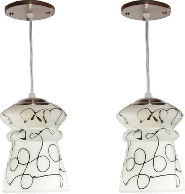 VAGalleryKing Double Glass Hanging Light Flush Mount Ceiling Light Pendant Lamp Ceiling Lamp(Black)