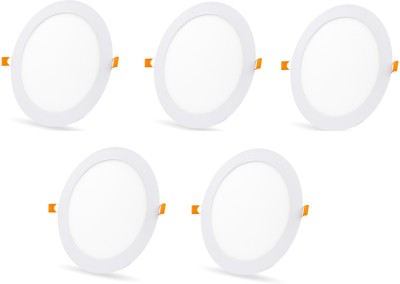 D'Mak 6 Watt Round Conceal White LED Light (Pack of 5) Recessed Ceiling Lamp(White)