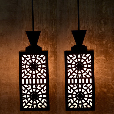 shyam enterprises UNNATI Handcrafted Wooden Hanging Lamp with Timeless Design for Ambient Lighting Ceiling Light Ceiling Lamp(Brown)