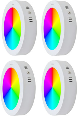 MNLight Moon Light 9W 3-in-1 Multicolour Surface panel Led Light Ceiling Light Ceiling Lamp(White)