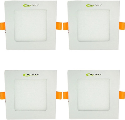 GALAXY 6 watt Square slim panel light white pack of 4 Recessed Ceiling Light Ceiling Lamp(White)