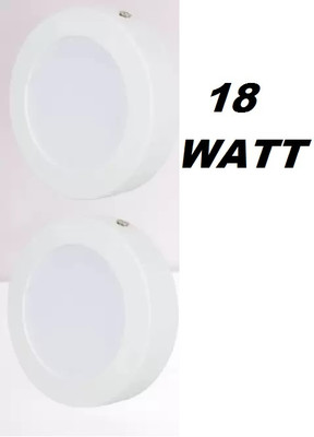 Brightstar LED18 Watt Round Surface Panel Down Light White 2 PcS Recessed Ceiling Lamp(White)