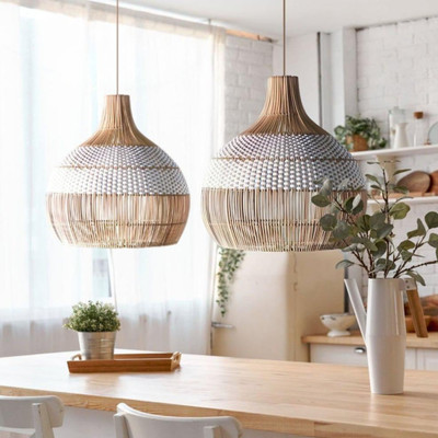balbeni Cane Pendant Lamp | Perfect Lamp Shade for Every Space Pendants Ceiling Lamp(Brown)