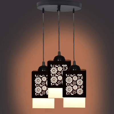 Gojeeva Gojeeva 3 Light Creative Wooden Pendant Light. Lamp suitable for Living Room,Foyer,Bedroom,Hallway Pendants Ceiling Lamp Pendant Lamp Ceiling Lamp(Black)