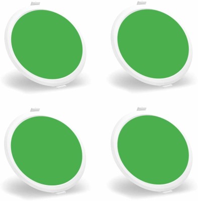 NEW INDIA LIGHTING 8 WATT LED ROUND PANEL LIGHT||DOWN LIGHT||CONCEAL LIGHT (green)PACK OF 4 Recessed Ceiling Lamp(Green)