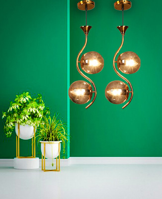 CARSTEN CARS-784 BLACK DOOM GLASS H/L, PACK OF 2 Pendant Lamp Ceiling Lamp(Gold)