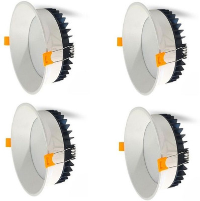 ALTRALIGHTS 18W Cool White (6000K) Light Shade Set of 4 Metal Deep Down Recessed Ceiling Lamp(White)