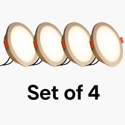 ALTRALIGHTS 22w round (set of 4) Polycarbonate Pannel 3in1 (Warm White)(Cool White) Recessed Ceiling Lamp(White)