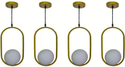 LYMON Lymon Gold Colour Capsule Hanging Light Bulb Included (Pack of 4) Ceiling Light Ceiling Lamp(Gold)