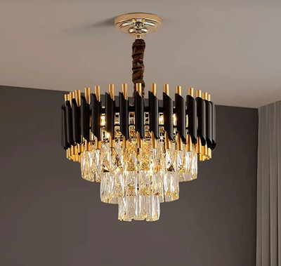 Baslash 400 MM Black Mamba Round Chandelier For Living Room Bed Room Chandelier Ceiling Lamp(Gold, Clear, Black)