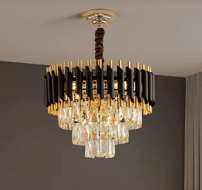 Baslash 400 MM Black Mamba Round Chandelier For Living Room Bed Room Chandelier Ceiling Lamp(Gold, Clear, Black)