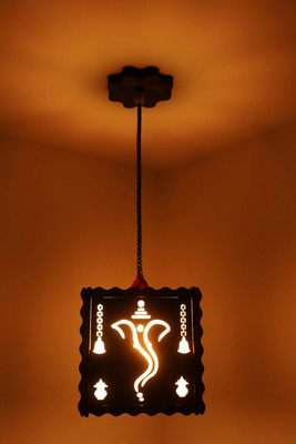 US DZIRE ™ 505 Ganpati Ceiling light wooden lamp shade (With Bulb) Hanging Night Lamp For Home Décor living room office hotel café Restaurant etc. Pendant Lamp Ceiling Lamp(Yellow, Brown)