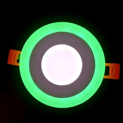 Hybrix LED Ceiling Panel Light 6 Watt(3+3) Fan Box Light, Dual 3D Color Green & White,1 Recessed Ceiling Lamp(Green)