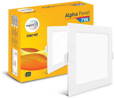 Wipro 7 W Alpha Panel Square 2700k (Pack of 1 ) Ceiling Light Ceiling Lamp(Yellow)