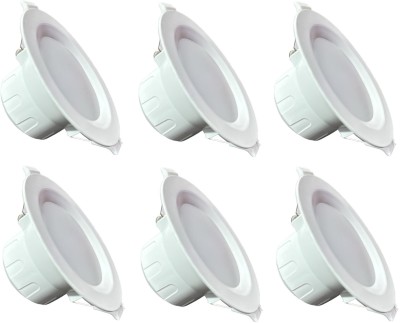 VEDRID NOVA 10-Watts Round Led Panel Conceal Down Light White Pack of 6 Chandelier Ceiling Lamp(White)