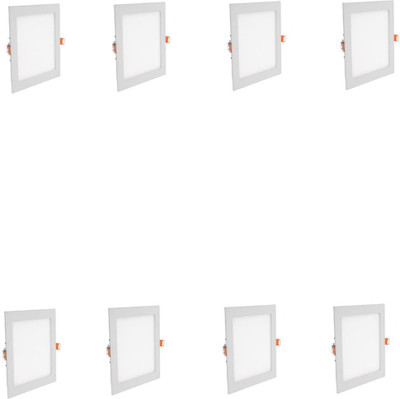 GALAXY 12 watt LED Square Slim Panel Light False Ceiling POP DownLight Indoor Light pack of 8 Recessed Ceiling Light Ceiling Lamp(White)