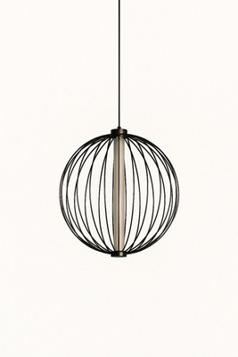 spark world Modern Cage Pendant Light Pendant Lamp Ceiling Lamp(Black)