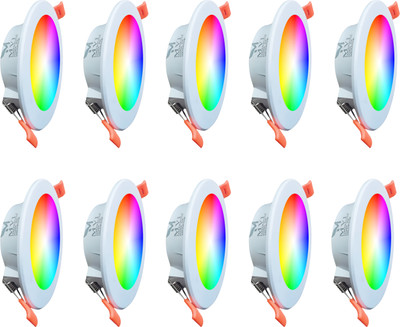 M.v.l lights 10-Watts Maxa 7-in-1 Multicolour Led Conceal Down Light Pack of 10 Ceiling Light Ceiling Lamp(Multicolor)