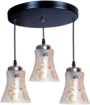 GAUVIK GAU-CLUSTER HANGING TWINKLE GLASS THALI Cluster Pendant Light/Cluster Hanging Light/Cluster Ceiling Light for Restaurant,Bedroom, Living Room and Home Decor Chandelier Ceiling Lamp(Clear)
