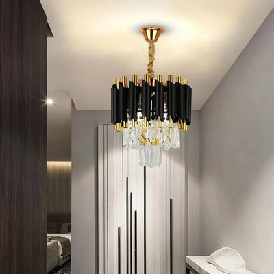 GENREE Chandelier Ceiling Lamp(Black, Gold)