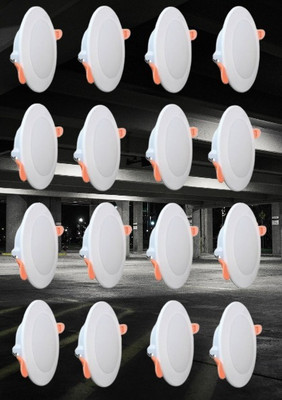 Brightstar Maxa 10-Watts Round Led Panel Conceal Down Pack of 16 Recessed Ceiling Light Ceiling Lamp(White)