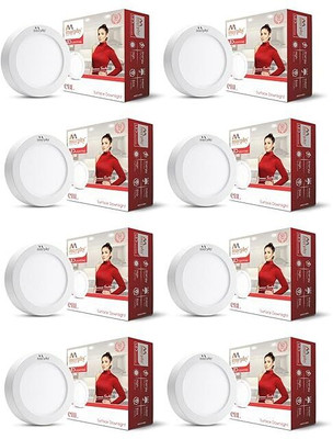 MURPHY 5W CBL Round Surface Down Light (Pack of 8, Cool White) Ceiling Light Ceiling Lamp(White)
