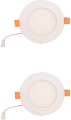 GALAXY 6 watt LED Round Slim Panel White Light False Ceiling POP DownLight Indoor Light pack of 2 Recessed Ceiling Light Ceiling Lamp(White)