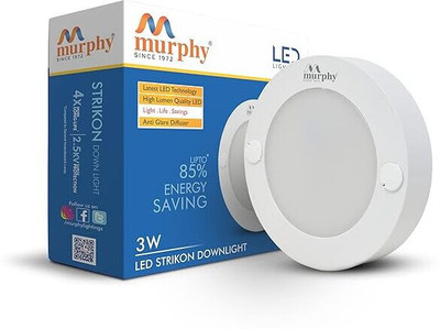 MURPHY 3W Strikon Surface LED Light – Warm White | Flush Mount – Pack of 20 Ceiling Light Ceiling Lamp(Yellow)