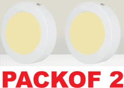 Brightstar LED 7WATT Pack of 2 Round Surface Down Light Panel Light Recessed Ceiling Light Ceiling Lamp(Yellow)