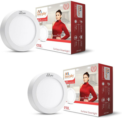 MURPHY 5Watts Cbl Round Surface Down Light (Cool White) -Pack Of 2(Others) Recessed Ceiling Lamp(White)