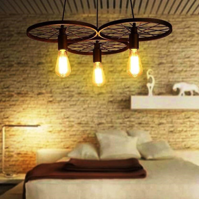 VAGalleryKing Antique New Tayer Design Trends With Alva Edison Filament Bulb Hanging Pendant Lamp Ceiling Lamp(Black)